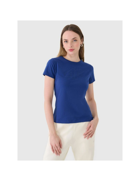 T-shirt slim z nadrukiem damski 4f 4fwmm00ttshf2674-31s
