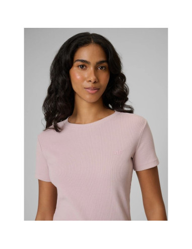 T-shirt slim prążkowany damski 4f 4frss26ttshf3629-56s