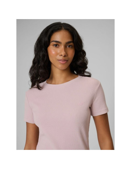 T-shirt slim prążkowany damski 4f 4frss26ttshf3629-56s