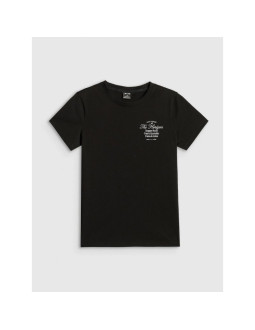 T-shirt regular z nadrukiem damski 4f 4frss26ttshf4537-20s