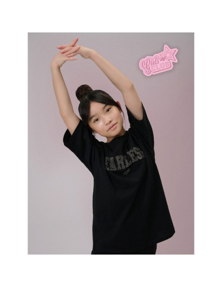 T-shirt loose z nadrukiem dziewczęcy 4f 4fjrss26ttshf3453-20s