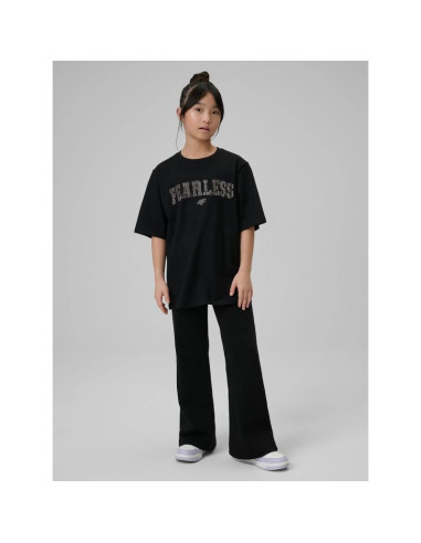 T-shirt loose z nadrukiem dziewczęcy 4f 4fjrss26ttshf3453-20s