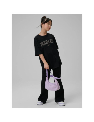 T-shirt loose z nadrukiem dziewczęcy 4f 4fjrss26ttshf3453-20s