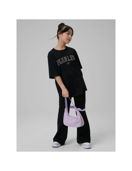 T-shirt loose z nadrukiem dziewczęcy 4f 4fjrss26ttshf3453-20s