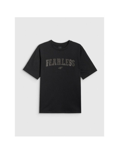 T-shirt loose z nadrukiem dziewczęcy 4f 4fjrss26ttshf3453-20s