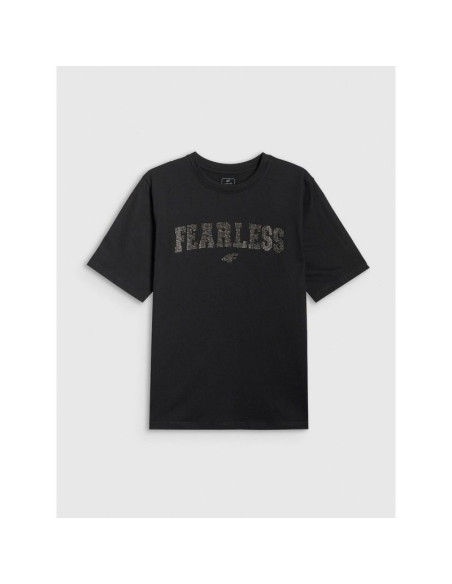 T-shirt loose z nadrukiem dziewczęcy 4f 4fjrss26ttshf3453-20s