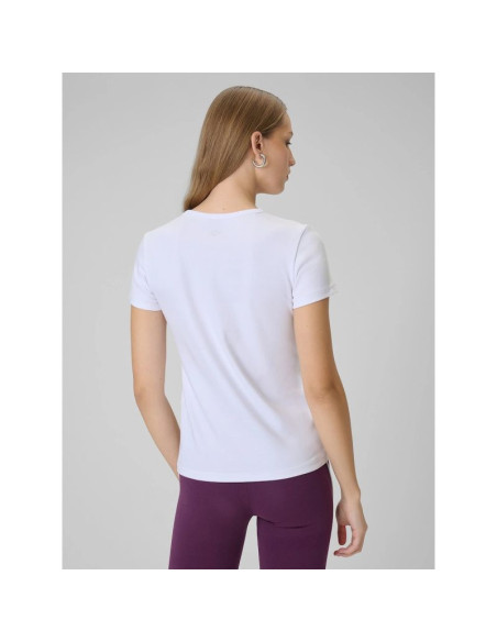 T-shirt slim gładki damski 4f 4fraw25ttshf3623-10s