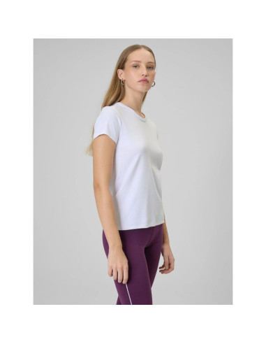 T-shirt slim gładki damski 4f 4fraw25ttshf3623-10s