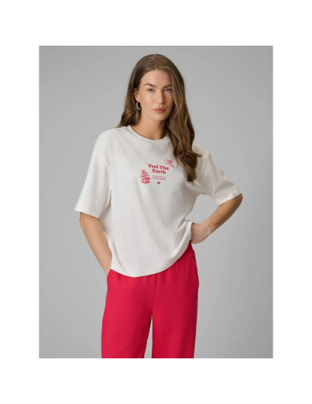 T-shirt regular z nadrukiem damski 4f 4frss26ttshf3704-11s