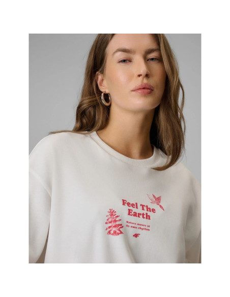 T-shirt regular z nadrukiem damski 4f 4frss26ttshf3704-11s