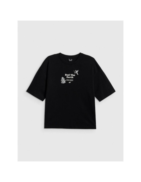 T-shirt regular z nadrukiem damski 4f 4frss26ttshf3704-20s