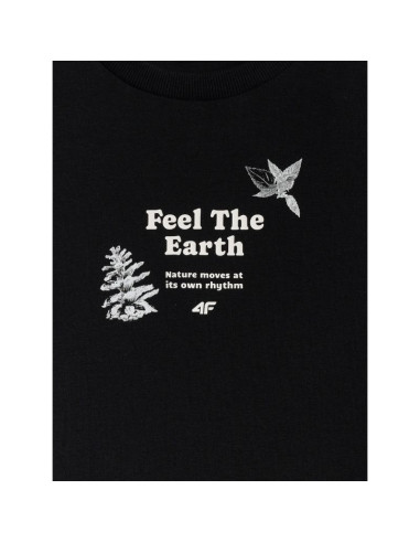 T-shirt regular z nadrukiem damski 4f 4frss26ttshf3704-20s