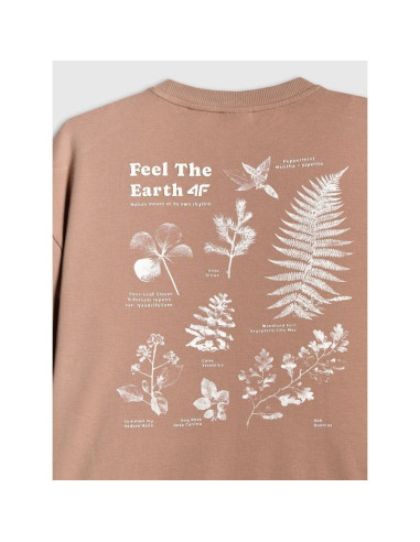 T-shirt regular z nadrukiem damski 4f 4frss26ttshf3704-83s