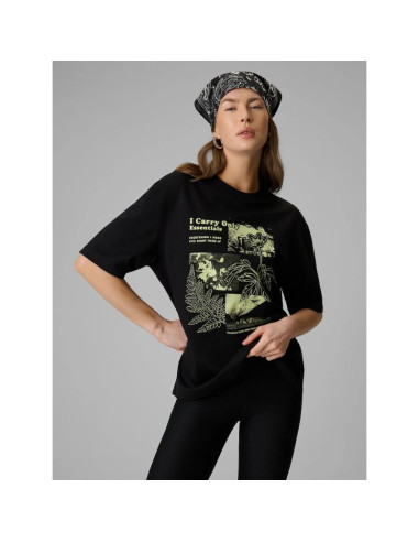 T-shirt loose z nadrukiem damski 4f 4frss26ttshf3705-20s