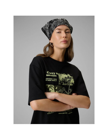 T-shirt loose z nadrukiem damski 4f 4frss26ttshf3705-20s