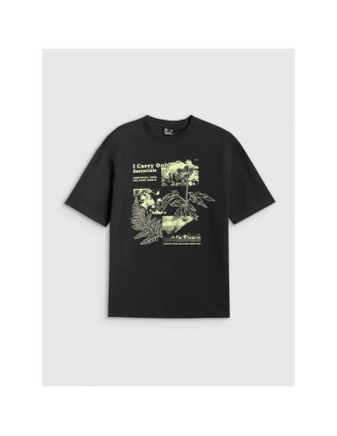 T-shirt loose z nadrukiem damski 4f 4frss26ttshf3705-20s