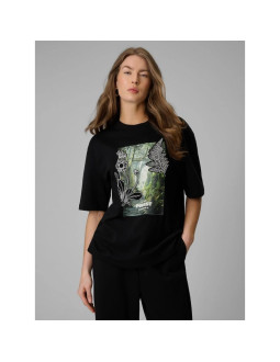 T-shirt loose z nadrukiem damski 4f 4frss26ttshf3706-20s
