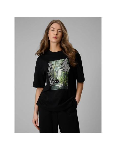 T-shirt loose z nadrukiem damski 4f 4frss26ttshf3706-20s