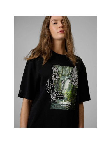 T-shirt loose z nadrukiem damski 4f 4frss26ttshf3706-20s