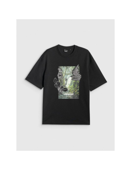 T-shirt loose z nadrukiem damski 4f 4frss26ttshf3706-20s