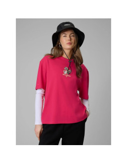 T-shirt loose z nadrukiem damski 4f 4frss26ttshf3706-53s