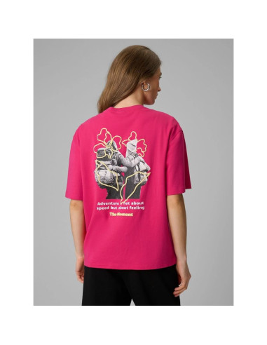 T-shirt loose z nadrukiem damski 4f 4frss26ttshf3706-53s