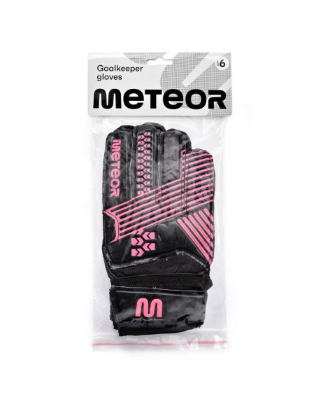 Rękawice bramkarskie meteor catch 9 czarny/różowy