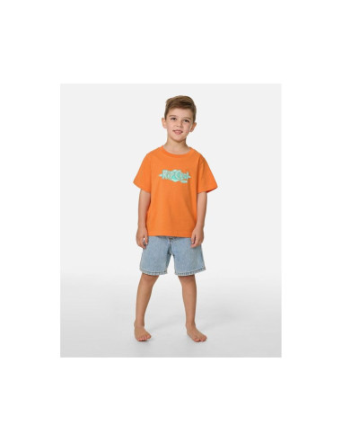 Koszulka chłopięca rip curl ride the wave logo tee - boy pomarańczowa
