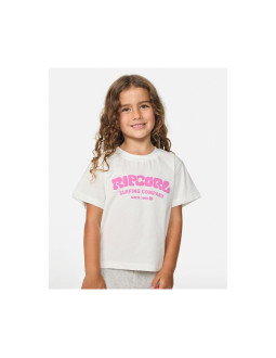 Koszulka dziewczęca rip curl surf puff relaxed tee -girl biała
