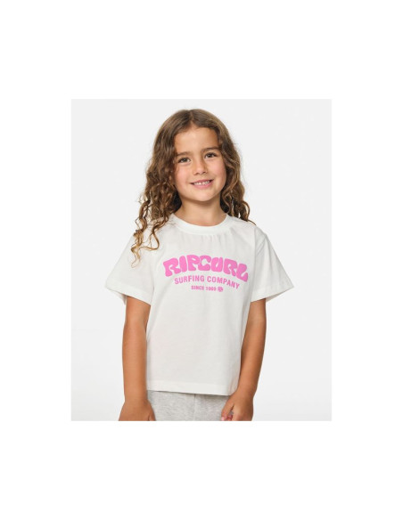 Koszulka dziewczęca rip curl surf puff relaxed tee -girl biała