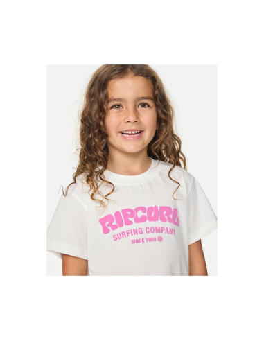 Koszulka dziewczęca rip curl surf puff relaxed tee -girl biała
