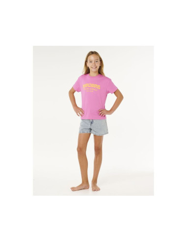 Koszulka dziewczęca rip curl surf puff relaxed tee- girl różowa