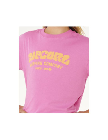 Koszulka dziewczęca rip curl surf puff relaxed tee- girl różowa