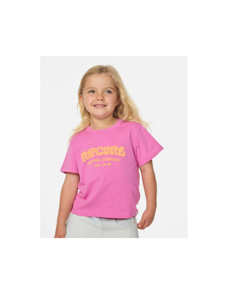 Koszulka dziewczęca rip curl surf puff relaxed tee -girl różowa