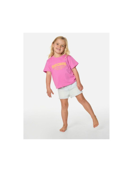 Koszulka dziewczęca rip curl surf puff relaxed tee -girl różowa