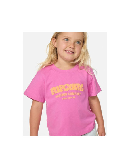 Koszulka dziewczęca rip curl surf puff relaxed tee -girl różowa
