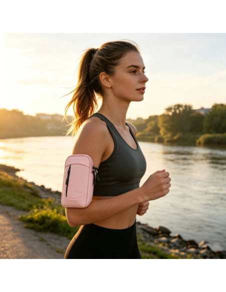 Opaska tech-protect m6 universal sport armband na ramię - różowa