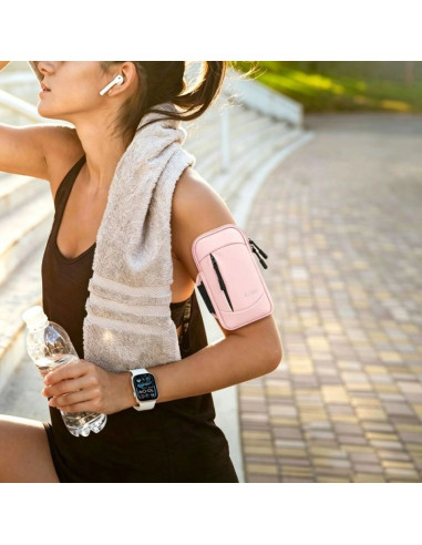 Opaska tech-protect m6 universal sport armband na ramię - różowa