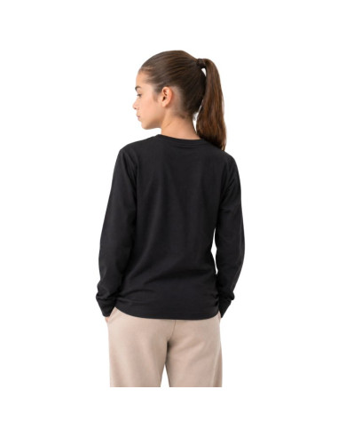 Koszulka dla dziewczynki longsleeve 4f f460 głęboka czerń 4fjwmm00tlonf460 20s