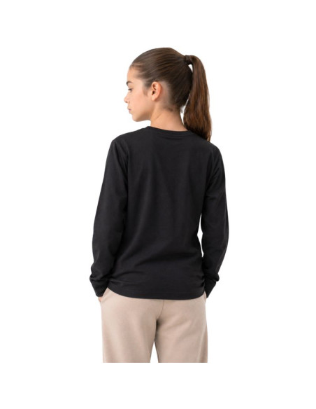 Koszulka dla dziewczynki longsleeve 4f f460 głęboka czerń 4fjwmm00tlonf460 20s
