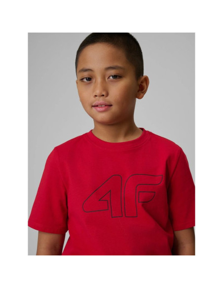 T-shirt regular z nadrukiem chłopięcy 4f 4fjrss26ttshm3599-10s