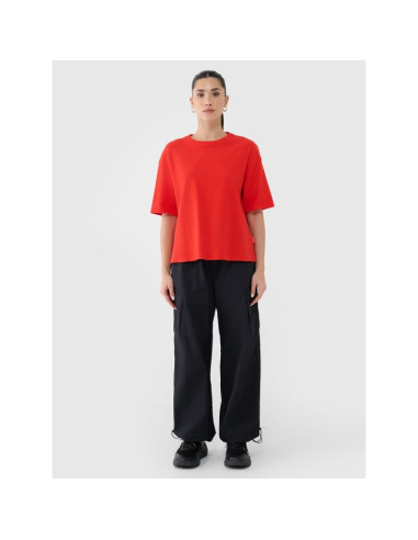 T-shirt regular z waflowej dzianiny damski 4f 4frss25ttshf2651-62s