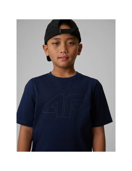 T-shirt regular z nadrukiem chłopięcy 4f 4fjrss26ttshm3599-10s