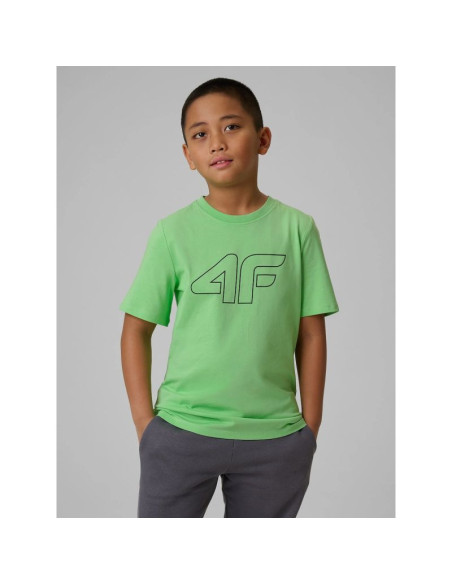 T-shirt regular z nadrukiem chłopięcy 4f 4fjrss26ttshm3599-10s