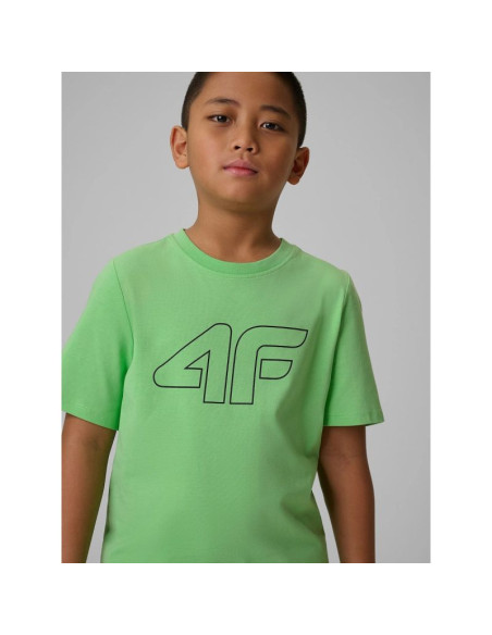 T-shirt regular z nadrukiem chłopięcy 4f 4fjrss26ttshm3599-10s