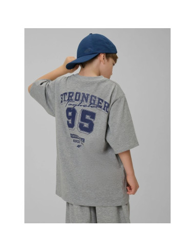 T-shirt loose z nadrukiem chłopięcy 4f 4fjrss26ttshm3465-27m