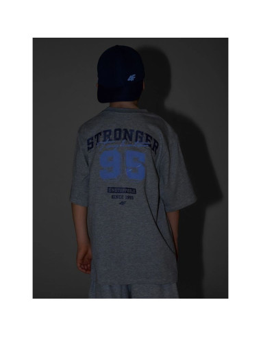 T-shirt loose z nadrukiem chłopięcy 4f 4fjrss26ttshm3465-27m