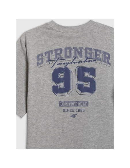 T-shirt loose z nadrukiem chłopięcy 4f 4fjrss26ttshm3465-27m