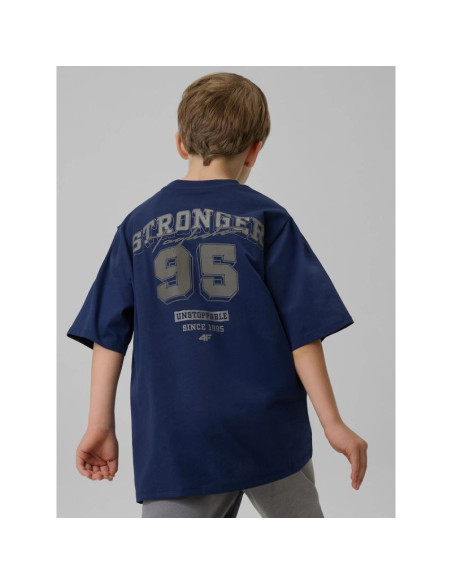 T-shirt loose z nadrukiem chłopięcy 4f 4fjrss26ttshm3465-31s