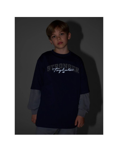 T-shirt loose z nadrukiem chłopięcy 4f 4fjrss26ttshm3465-31s